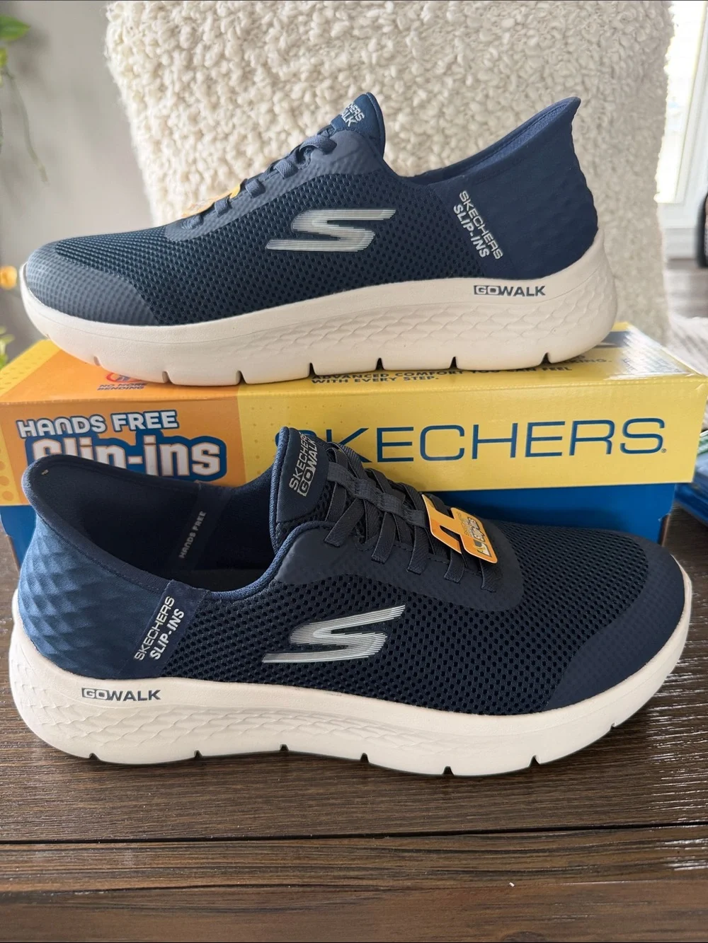 Skechers GOwalk Grand Entry Navy Breathable Mesh Women's Slip-On Sneakers